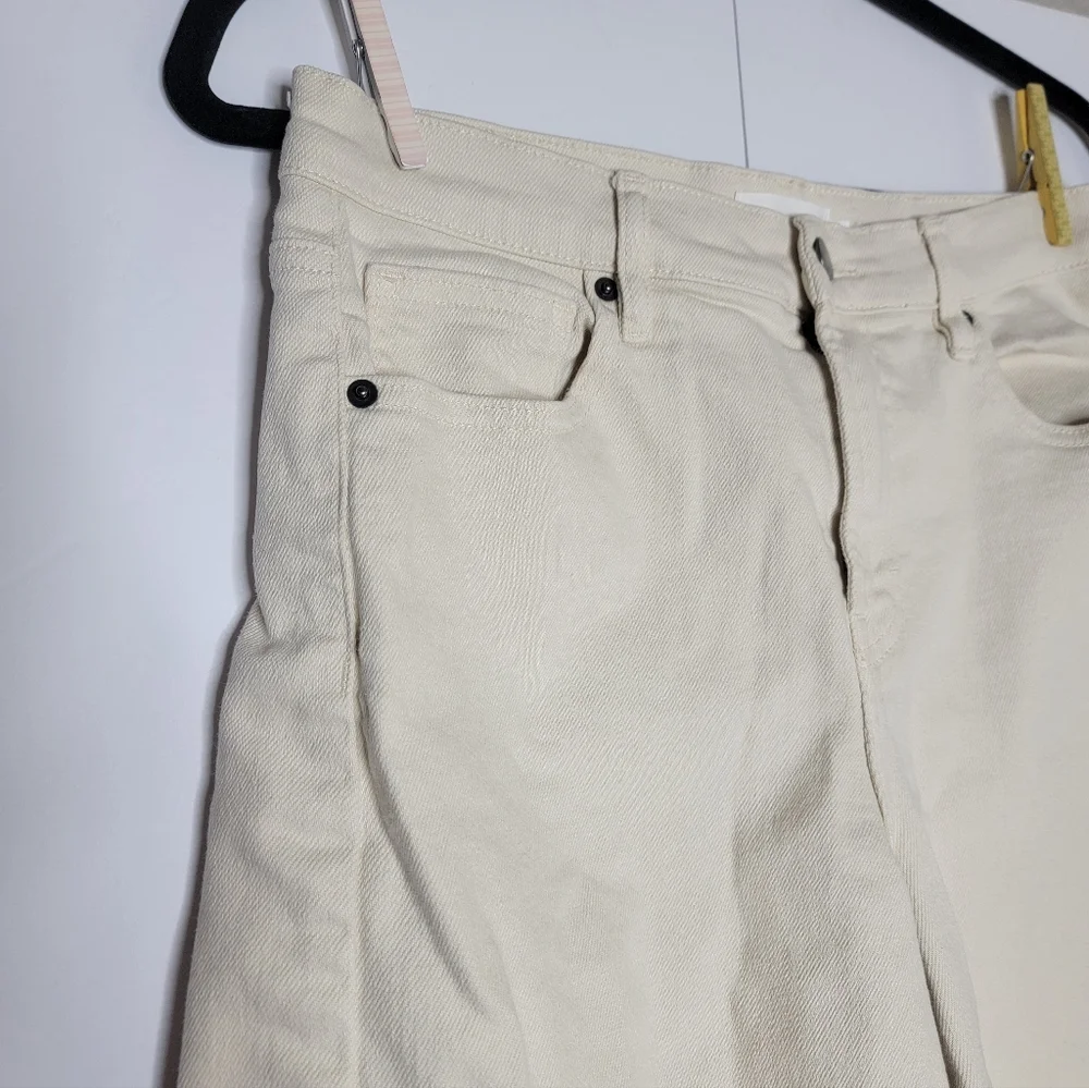 Böhme Cream Denim Cutoff Shorts Women Size 28 Raw Hem